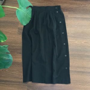 Vintage Black Midi Skirt